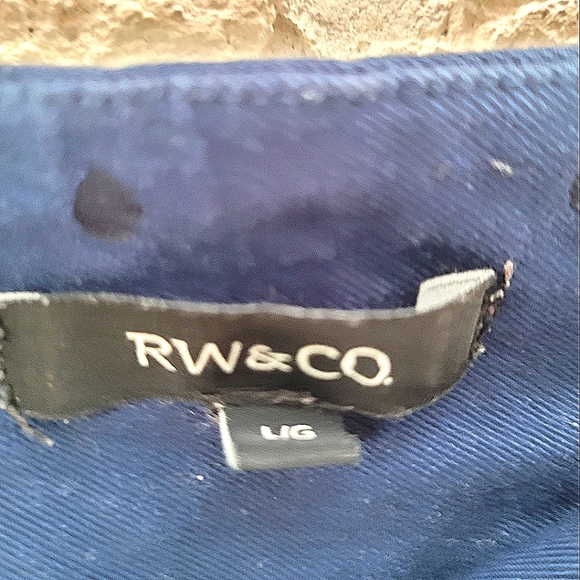 Navy Stretch Midi Skirt with Dark Navy Polka Dots - Picture 3 of 5